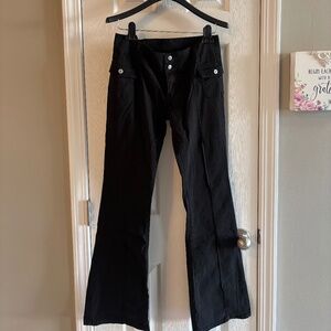 John Galt Black Front Pocket Front Seam Flare Jean Sz S
